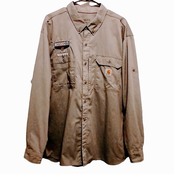 Men's Cathartt Force 2XL Relaxed Fit L/Sleeve Fishing Ventilated Shirt NEW - Picture 1 of 9